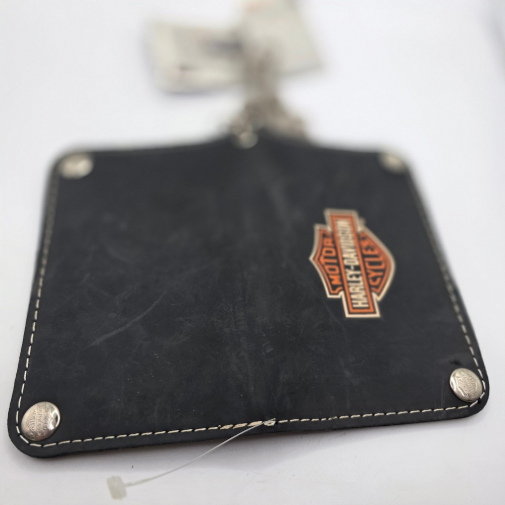 Harley Davidson Littlearth Recycled Rubber Chain Wallet Black Biker Bar Shield - Picture 7 of 10